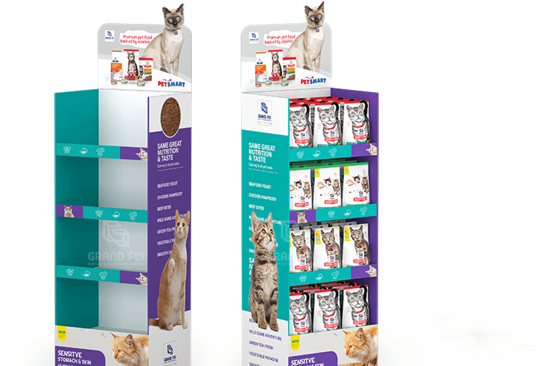 Cat and dog food display rack