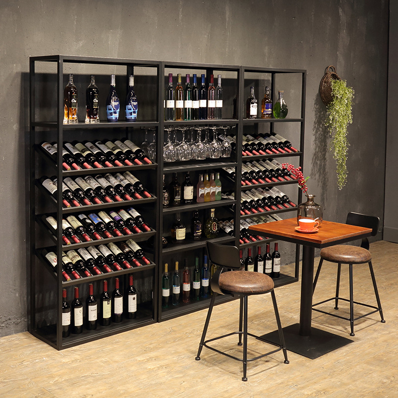 High Grade Floor-type Iron Art Wine Display Rack