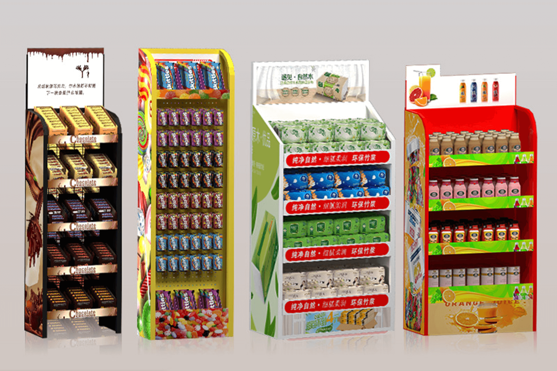 Snack and drink display rack