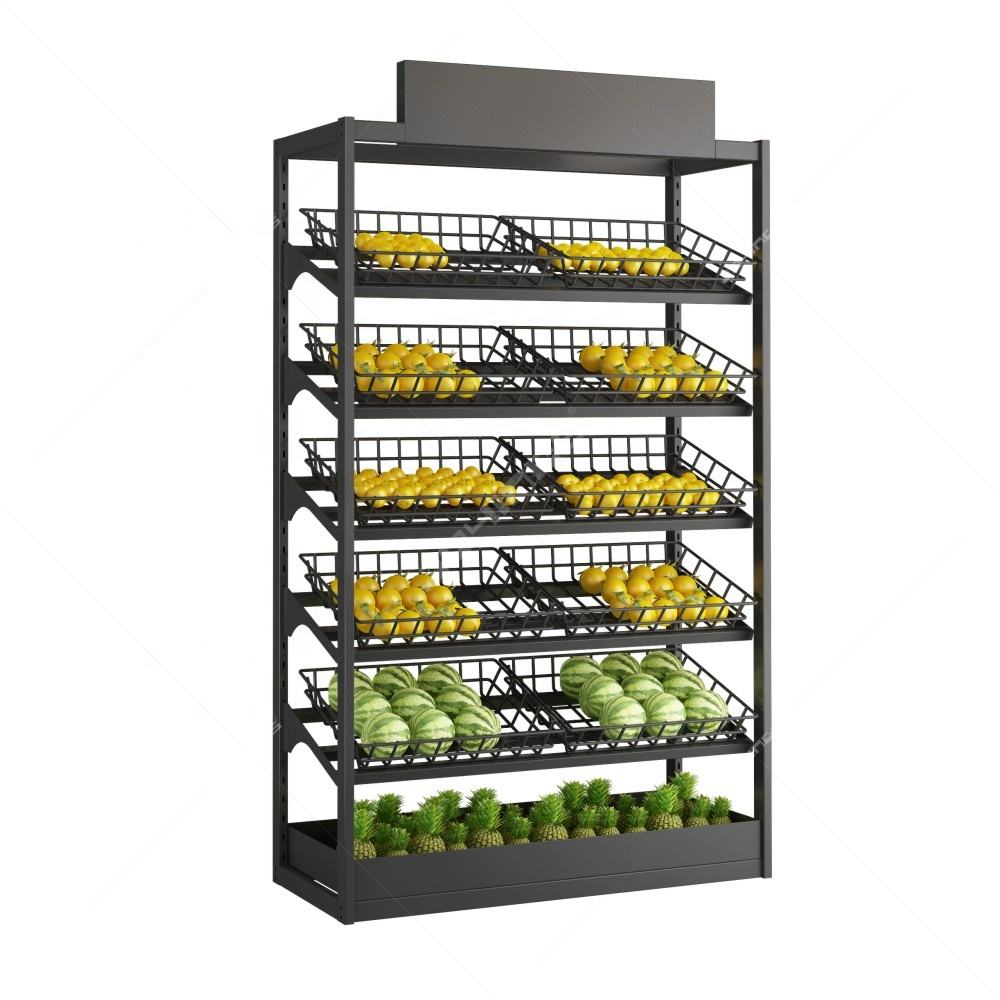 Supermarket Fresh Iron Disassembled Five-storey Load-bearing Vegetable Display Rack