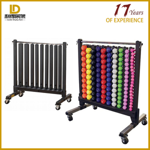 Black Stable Industrial Fixed Dumbbell Display Stand