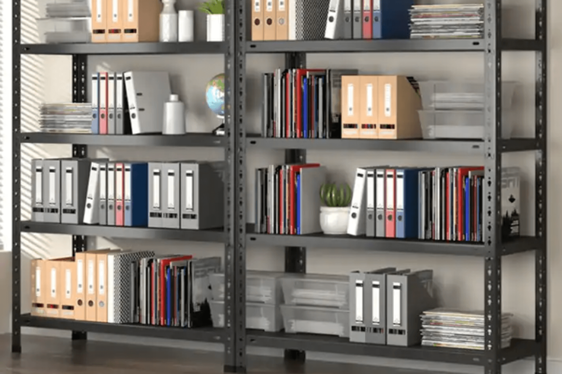 Bolted storage shelves