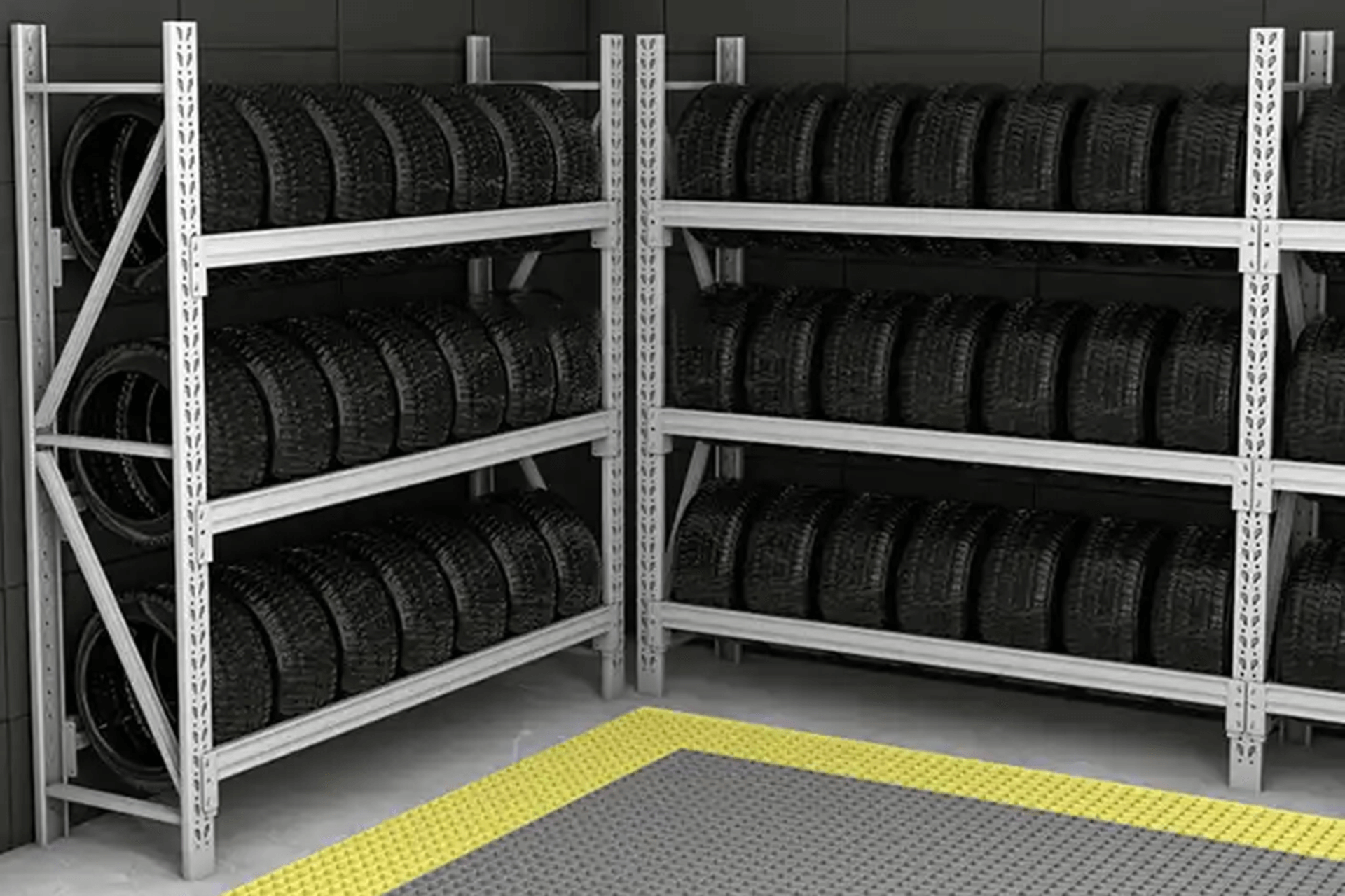 Tire storage display rack