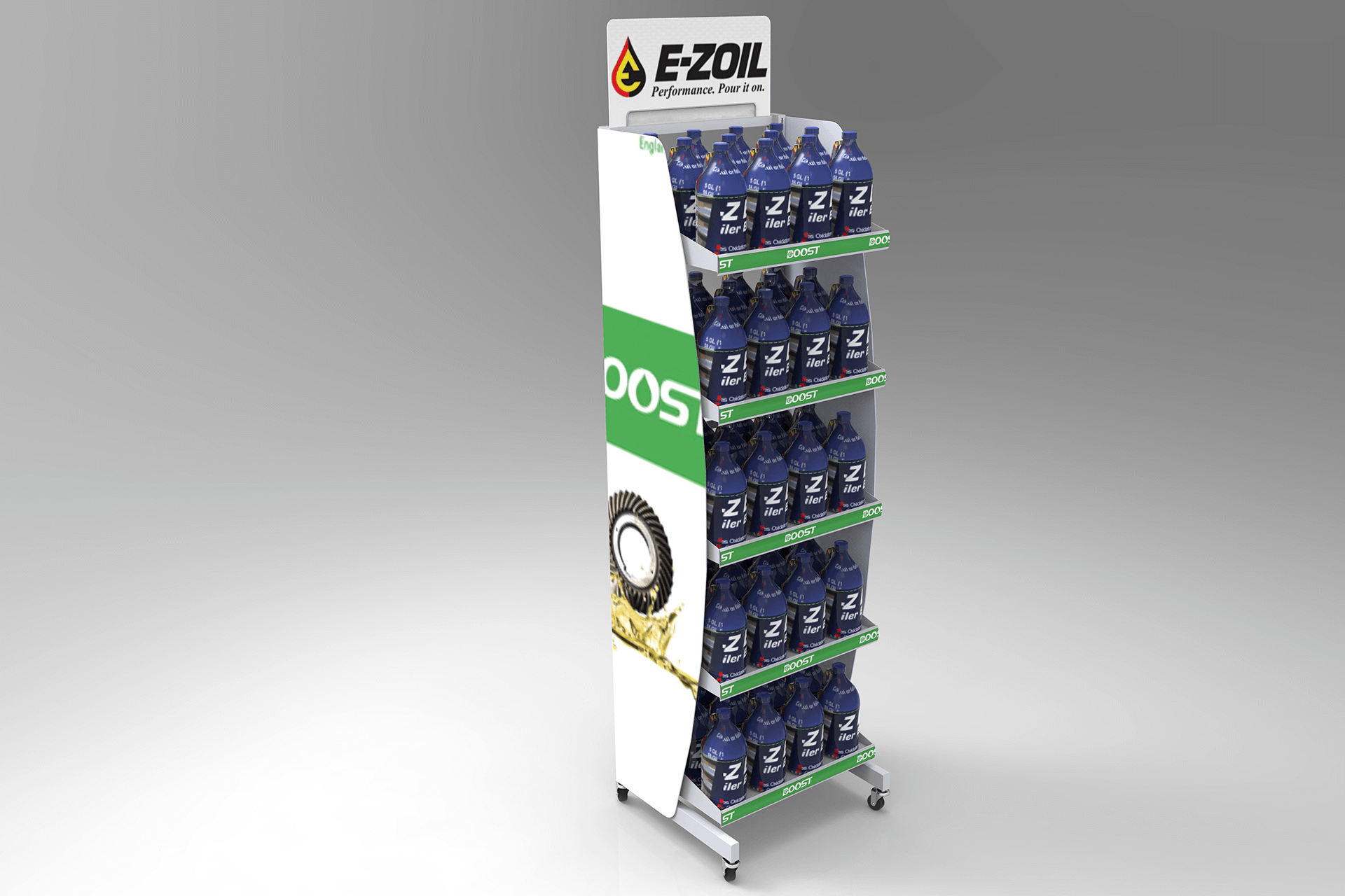 Engine oil display stand