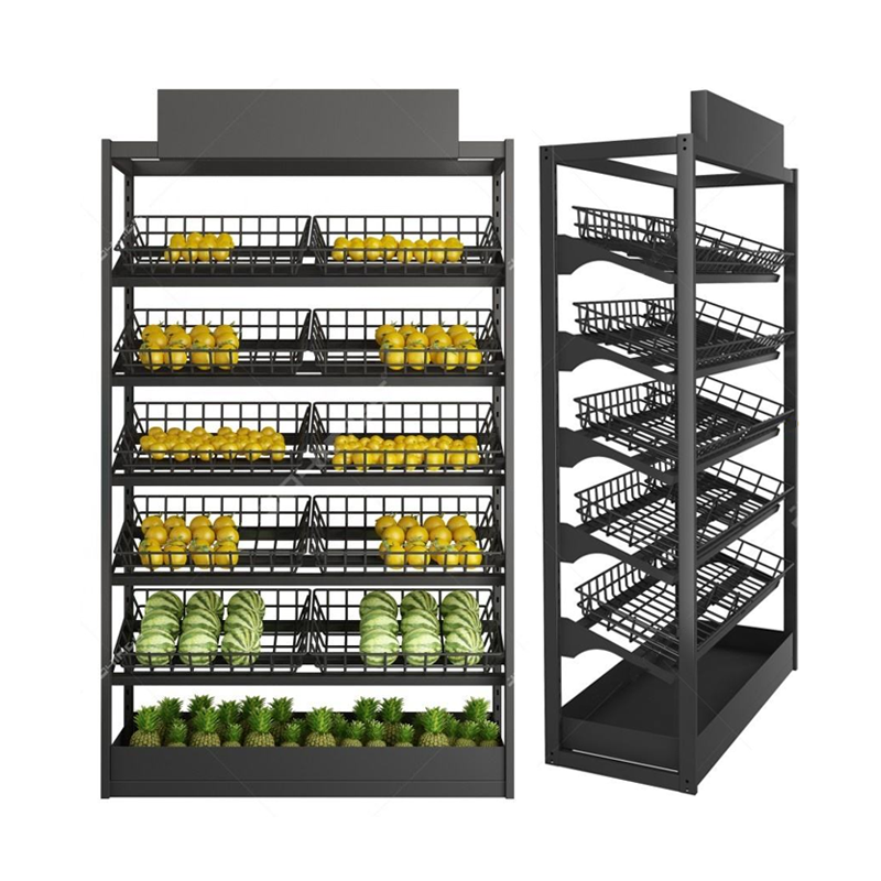 Supermarket Fresh Iron Disassembled Five-storey Load-bearing Vegetable Display Rack