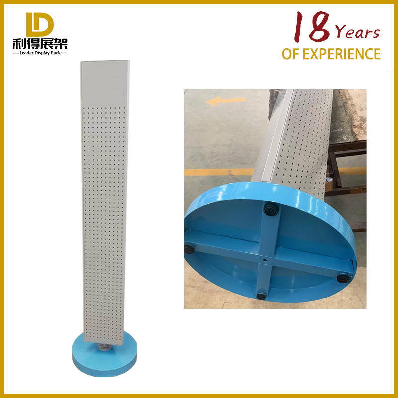 Three Sides Rotary Galvanized Iron Cavity Plate Hook Display Stand